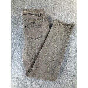 DG2 by Diane Gilman Women’s Crinkle Textured Straight Leg Jeans Size 10 Gray